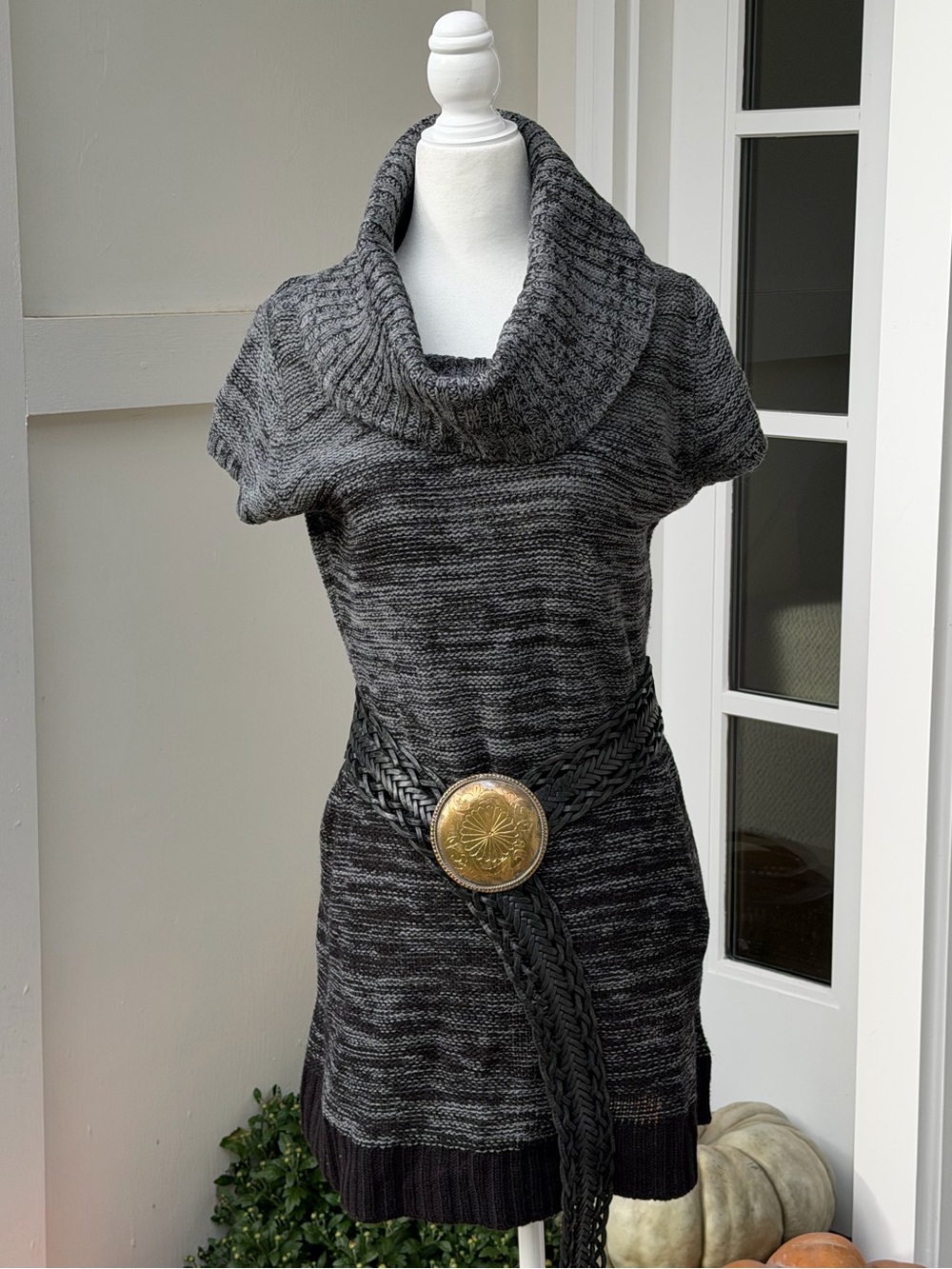 REI Cowl Neck Knit Mini Dress